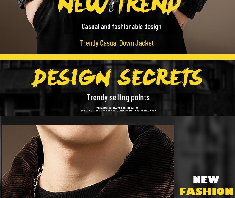 2025 Men's High-End Detroit Denim Workwear Jacket with White Duck Down Filling