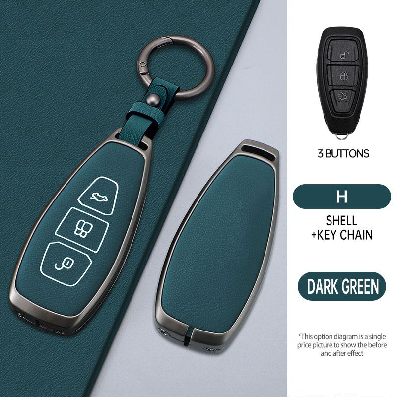 Zinc Alloy Car Key Pack for Ford ST Line Fiesta Focus Mondeo Ecosport Kuga Puma Edge Escape Metallic Car Key Fob Case Accessorie