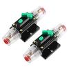 2pcs Car Circuit Breaker with Manual Reset Inline Fuse Holder Protection DC - 48V 40A Black Green