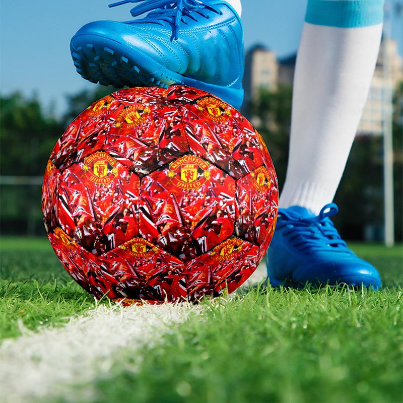 Manchester Football Print Size 5 Soccer Ball, PU Wear Resistant Football for Match Training and Daily Practice, Birthday Gift for Soccer Fans