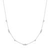 Silver Sparkling Bezel Cubic Station 925 Silver Necklace N065-04H