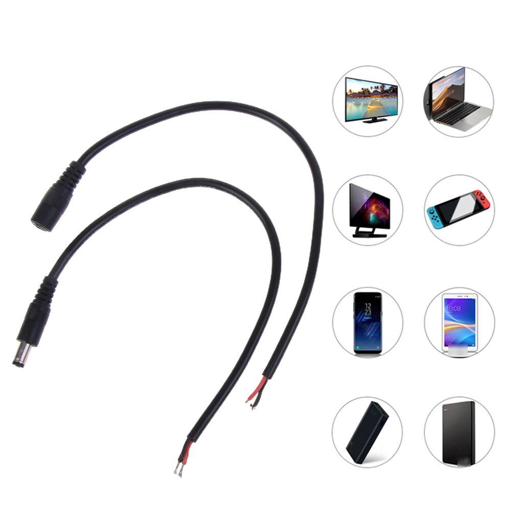 Разъем-пигтейл постоянного тока 2,1 мм x 5,5 мм папа-мама для камеры видеонаблюдения и адаптера питания 12 В 10 А 120 Вт