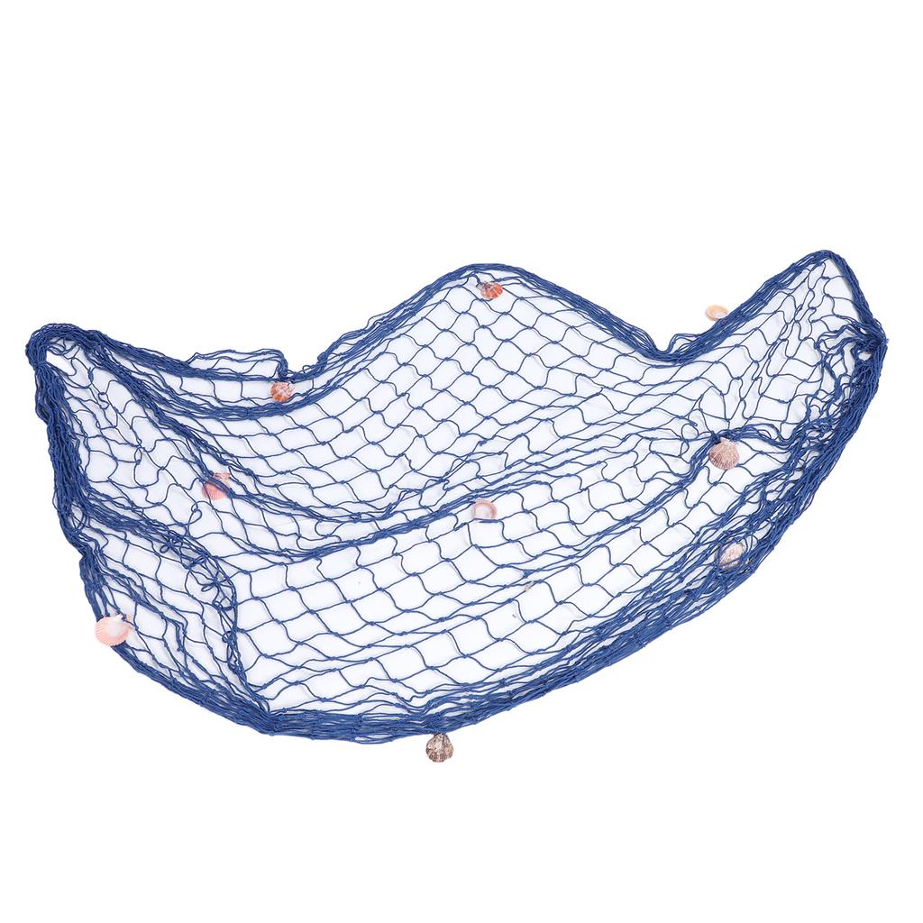 Decorative Fishing Net Cotton Wall Hanging Fishing Net Decor with Shells for Photo Display Frame Birthday Beach Sea