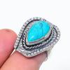 Бирюза Санта Роза Ручная работа Серебро 925 пробы Ювелирное кольцо Размер 6.5 I7R47