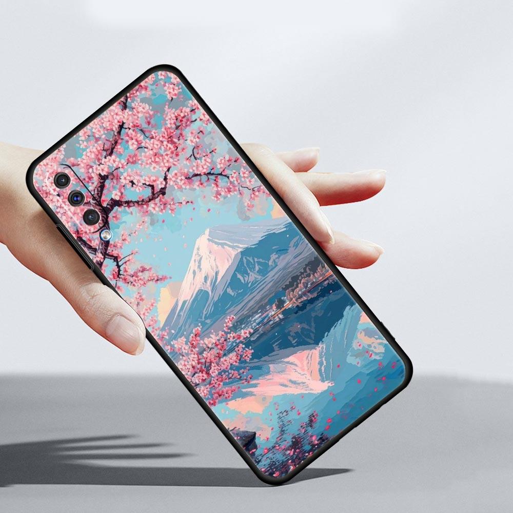 Япония Гора Фудзи Картина Цветение сакуры Чехол для телефона Для Samsung A56 A36 A26 A34 A17 A16 A06 A14 A12 A54 A72 A52 A50 A40 A32Чехол