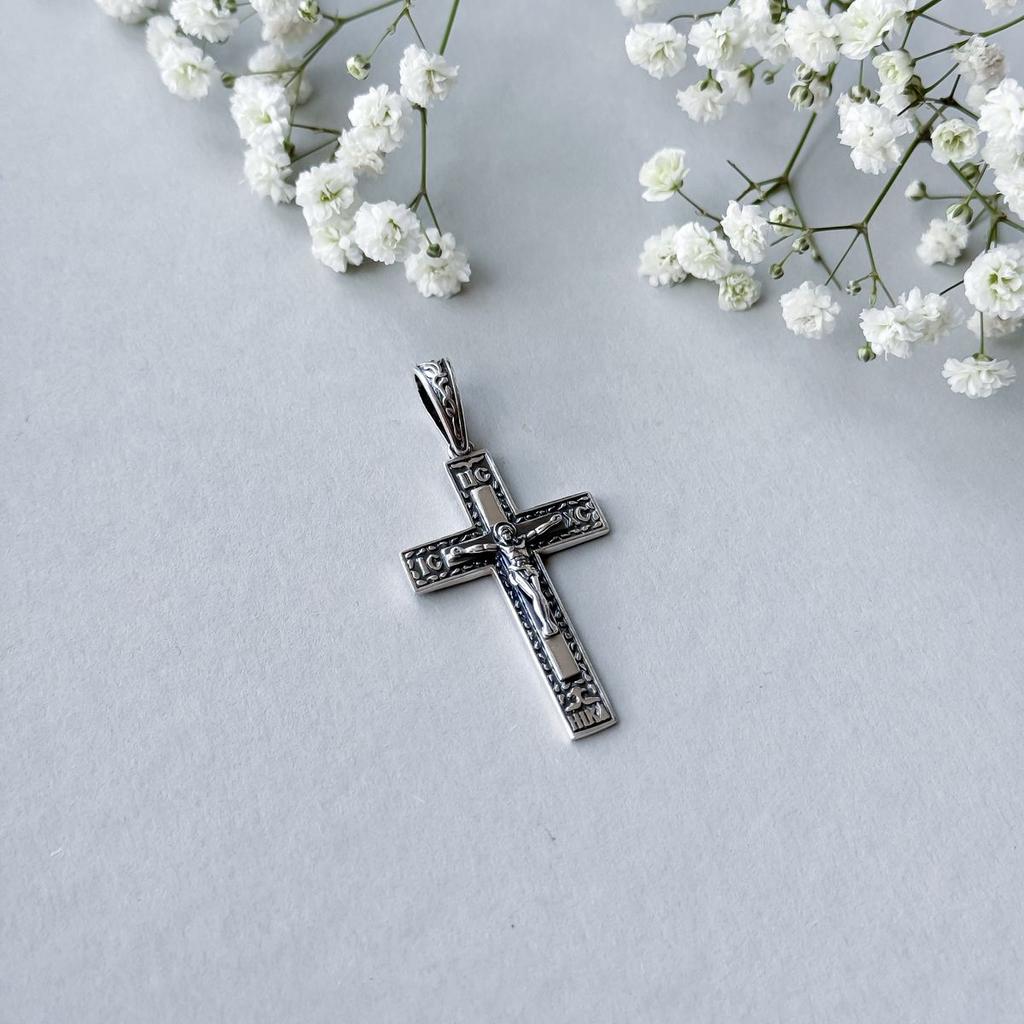 Серебряный крестик без камней (2156666)
