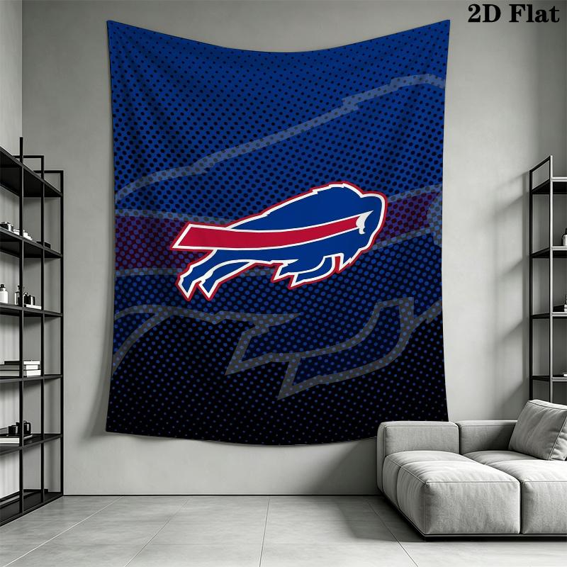 Buffalo Bills Wall Tapestry Aesthetic Wall Hanging Printed Fabric Blanket Decorative Tapestries for Bedroom Living Room Home Decor