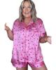 Azura Exchange Pink Valentine Heart Shape Print Plus Size Sleepwear