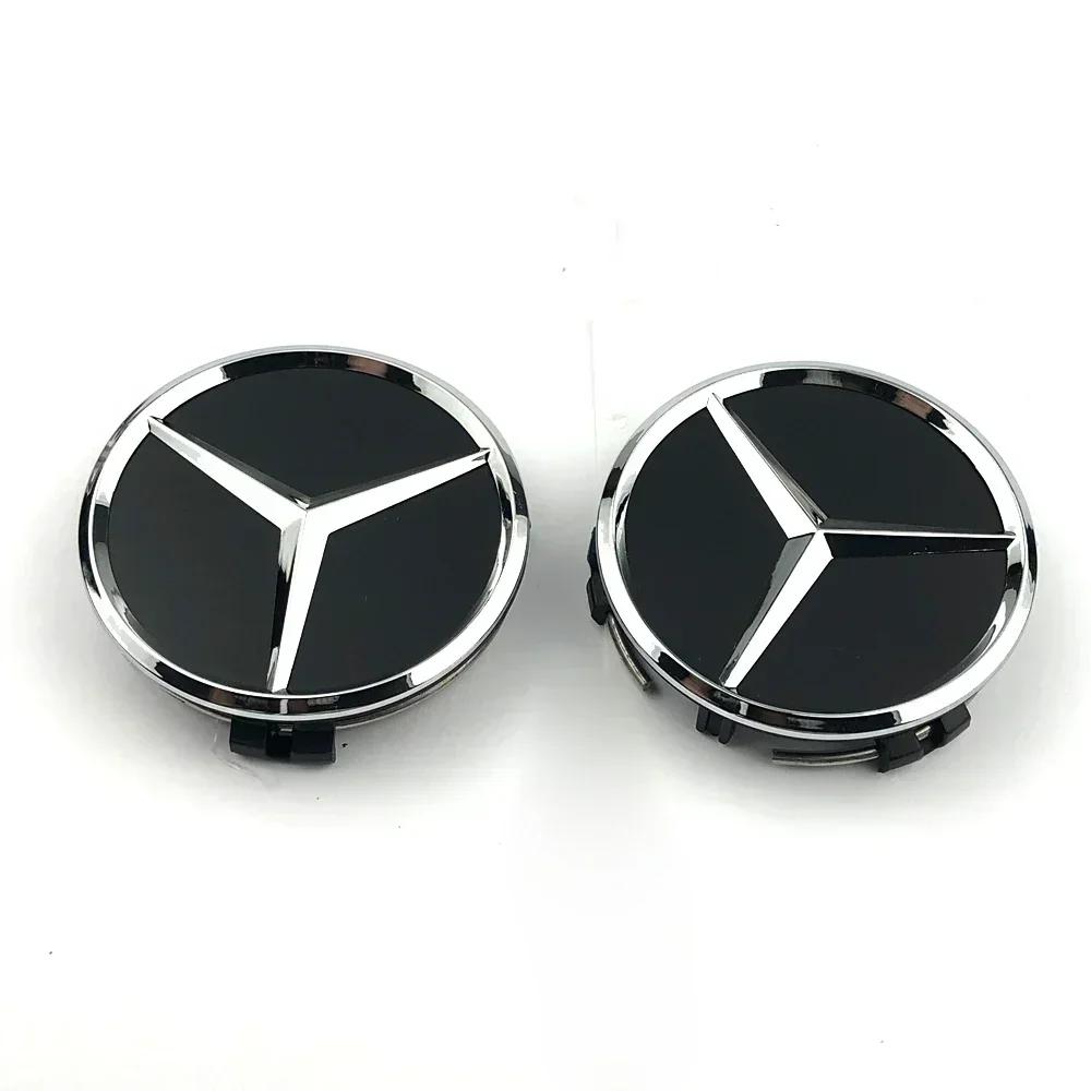 DFN1 Mercedes Benz wheel center cap 4pcs black 75mm Hubcap For Mercedes w204 w211 w205 W212 amg w203 w213 w124 w176 w177 accessories