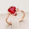 Glossy Geometric Red Zircon Rings for Women Minimalist Gold Color Daily Jewelry