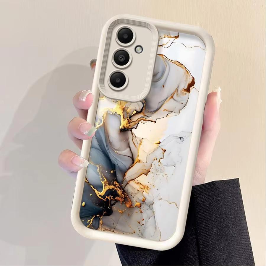 Fashion Marble Phone Case For Samsung Galaxy S24 Ultra S25 Plus S23 S22 S21 S20 S24 FE A55 A54 A15 A35 Soft Soft Silicone Cover