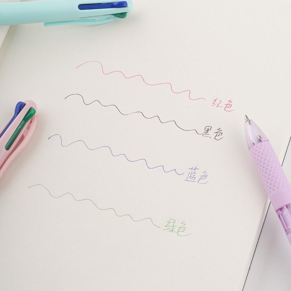 0.7mm Tip 4 Color Pen Press Using Writing Pen Multicolor Ballpoint Pen School Office