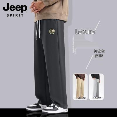 JEEP SPIRIT Мужские летние свободные повседневные брюки прямого кроя