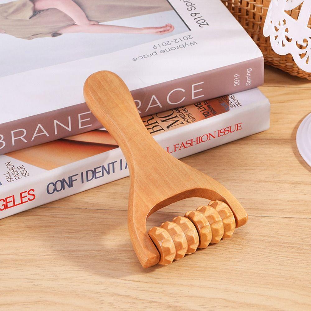 Household Wooden Massage Roller Handheld Manual Muscle Roller Sticks Hand Push Reflexology Trigger Point Massager