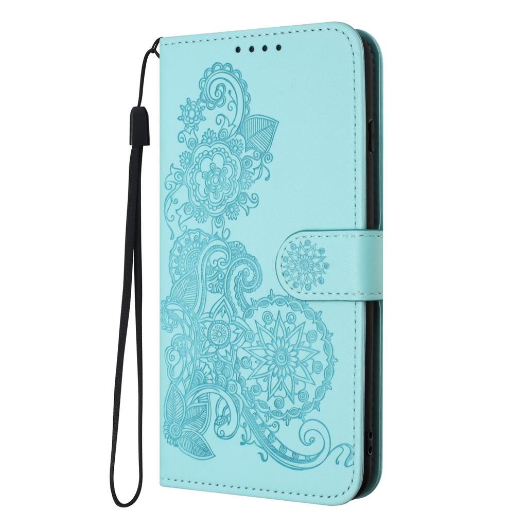 Knurling Vine Flowers PU Leather Wallet Card Bag Phone Case for Oppo A36,A53,A72,A54,F19,Reno6 Lite,Realme 9i,Realme 10,Realme C55...