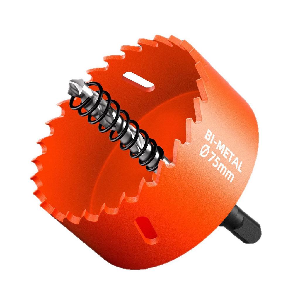 Биметаллическая коронка для деревообработки: Сверло для дерева, гипсокартона, металла, пластика и ПВХ - 75 мм расширитель отверстий для точечных светильников.