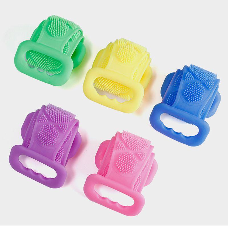 Luxurious Double Sided Back Scrubber Silicone Bath Shower Body Brush With Handle Strap