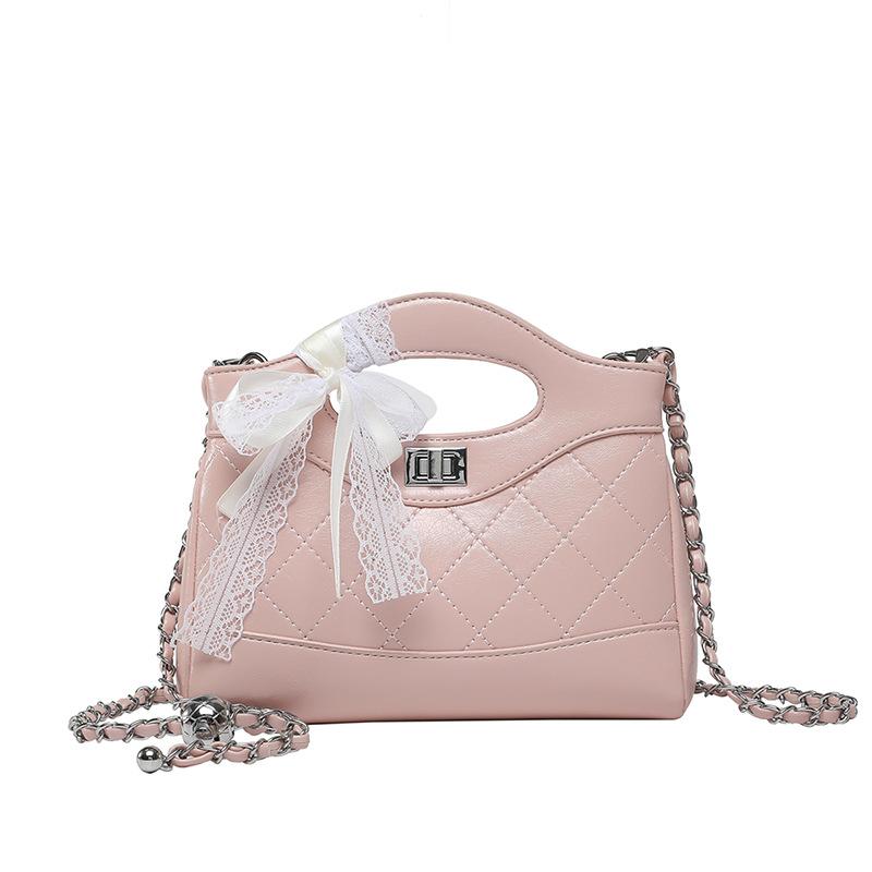 French light luxury fashion small fragrant wind rhombus chain portable bucket bag temperament high sense versatile messenger bag women