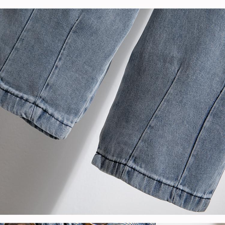 MOJTA Women Spring Autumn Plus Size Casual Loose Pants Hight Waist Jeans