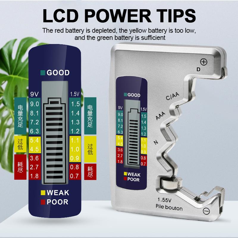 Универсальный цифровой тестер батарей, ЖК-дисплей AA/AAA/9 В, проверка емкости батарей, детектор емкости, диагностический инструмент LXY