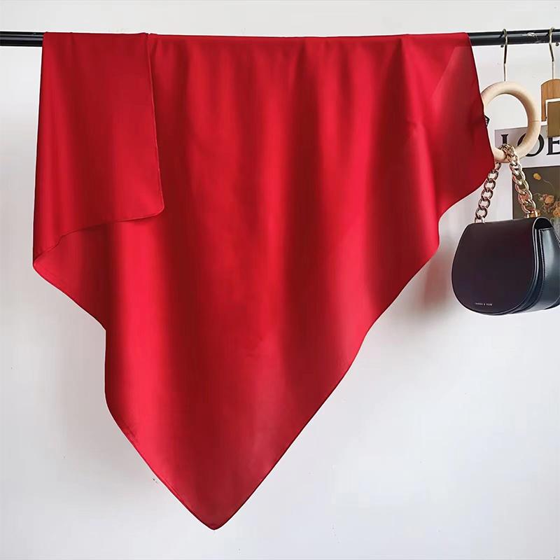 Print Satin Silk Square Scarf Hijab Women Bandana 90CM Headscarves Neckerchief Ladies Muffler Shawl Wrap Foulard Headband