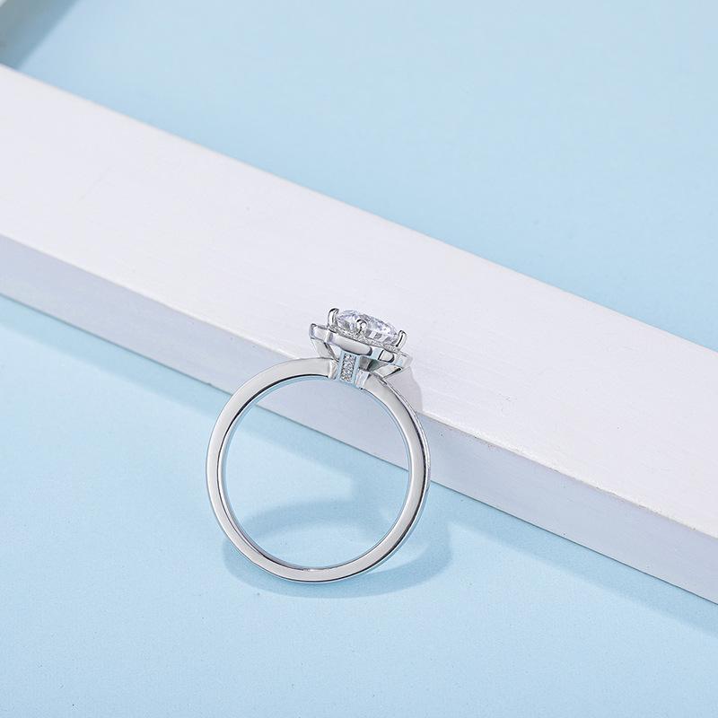 Кольцо с муассанитом S925 Посеребренное 18K Золотом Инкрустированное 1 Карат Кольцо с Муассанитом Внешняя Торговля Экспорт