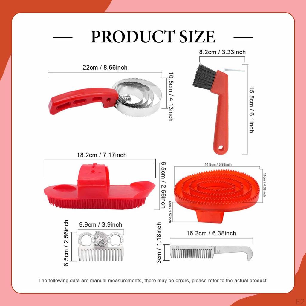 Набор для ухода за лошадьми из 6 предметов: профессиональные щетки, инструменты для чистки, подарочный набор для ухода за лошадьми.