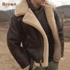 Men Winter Coat Motorcycle Jackets Thicken Coat Vintage Fur Coat Leather Jacket Cashmere Padded