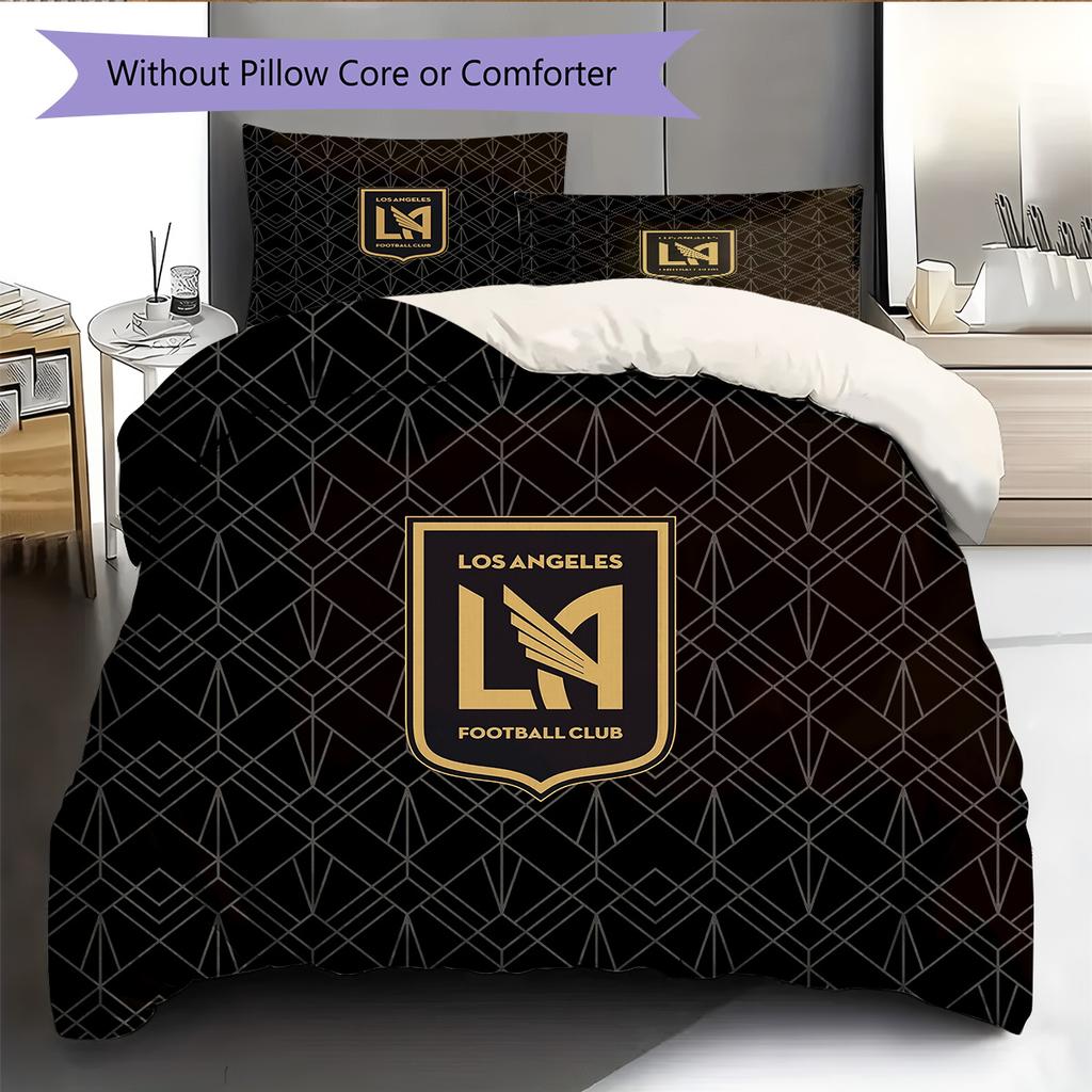 Los Angeles FC Pattern Bedding Quilt Set Home Decoration Gift (1 * duvet cover + 2 * pillowcase without core)