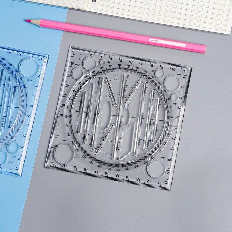 1 шт. канцелярские принадлежности круглый многофункциональный активный чертеж вращающийся транспортир линейка круг