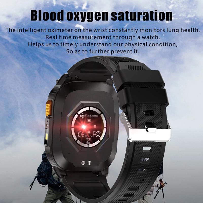 SACOSDING GPS Outdoors Smart Watch IP68 Waterproof GNSS Compass Military Sport LED Flashlight Smartwatch Men 2025 New For Android IOS