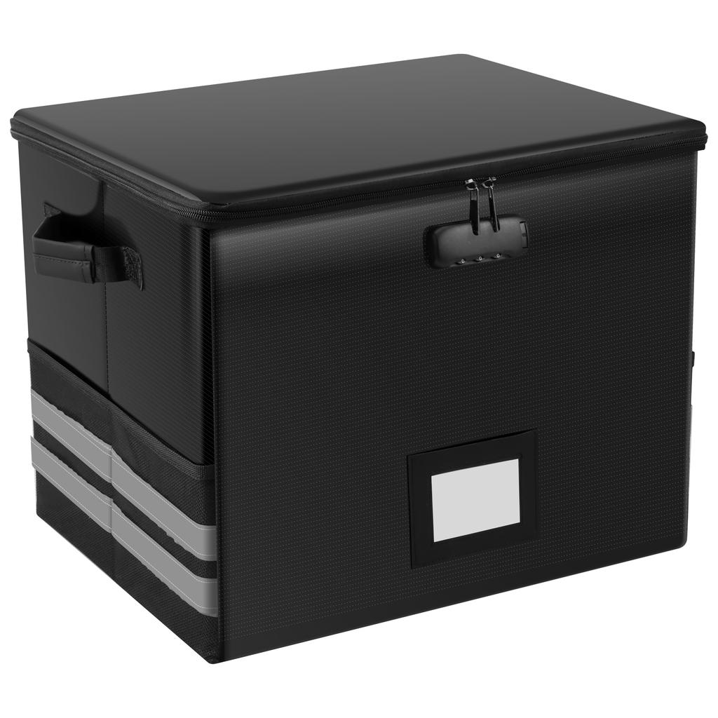 Большой складной органайзер с замком, огнестойкий, водонепроницаемый ящик для хранения виниловых пластинок для дома, офиса, многофункциональный органайзер