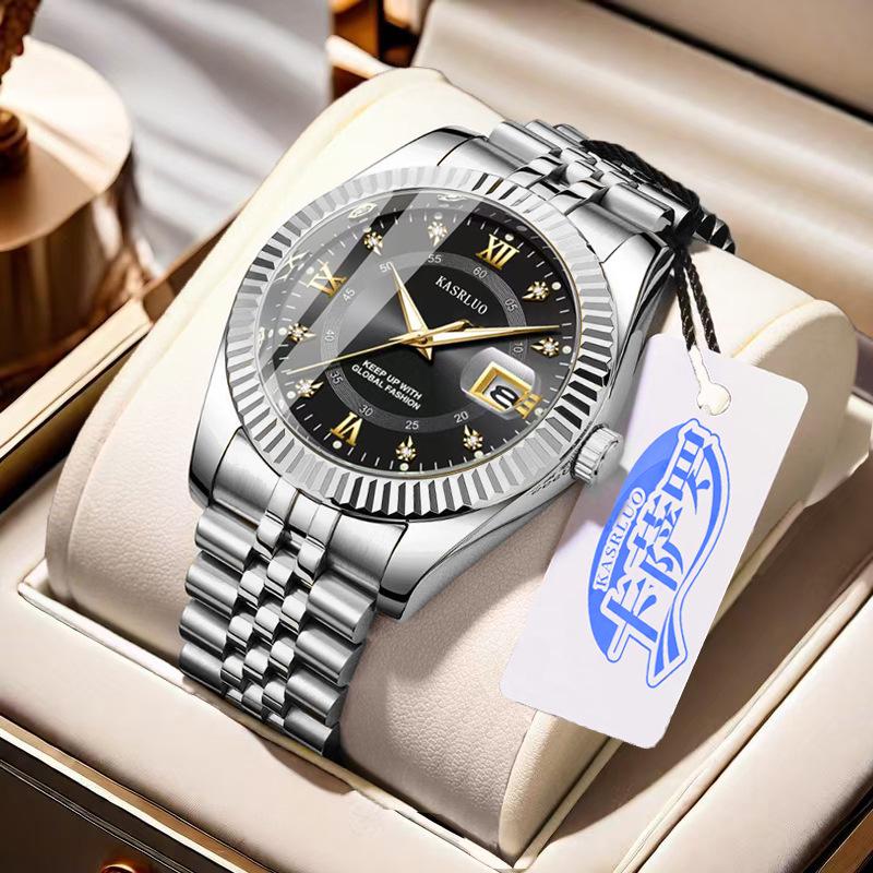 Мужские светящиеся кварцевые часы-календарь: Стильный и высококачественный модный аксессуар