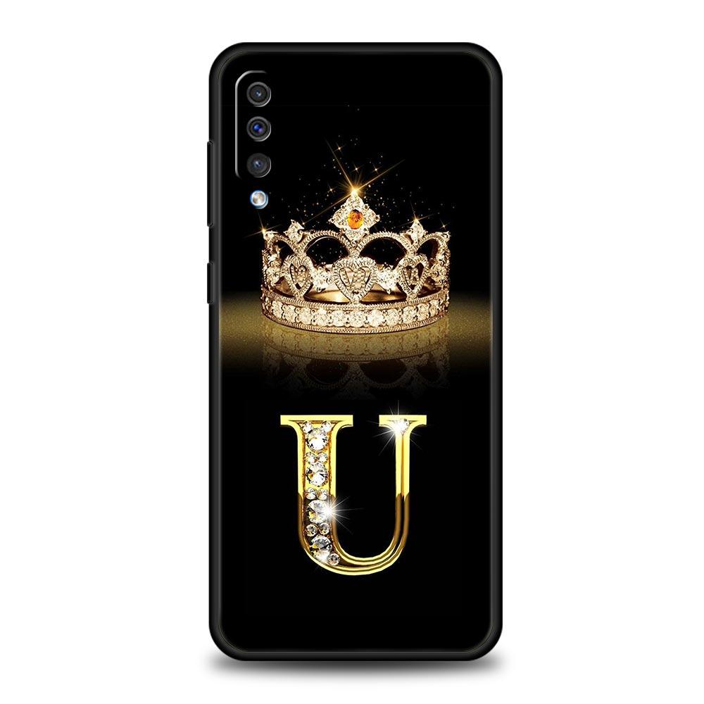 Чехол для телефона с бриллиантовой короной и буквой A для Samsung Galaxy A12 A32 A50 A70 A20E A20S A10 A10S A22 A30 A40 A42 A52 5G A02S A04s