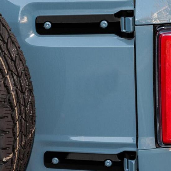 For -2024 Ford Bronco Gloss Black Look Rear Tailgate Door Hinge Cover Trim