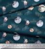 Soimoi Black Poly Crepe Fabric Planet Galaxy Decor Fabric Printed metre 42 Inch