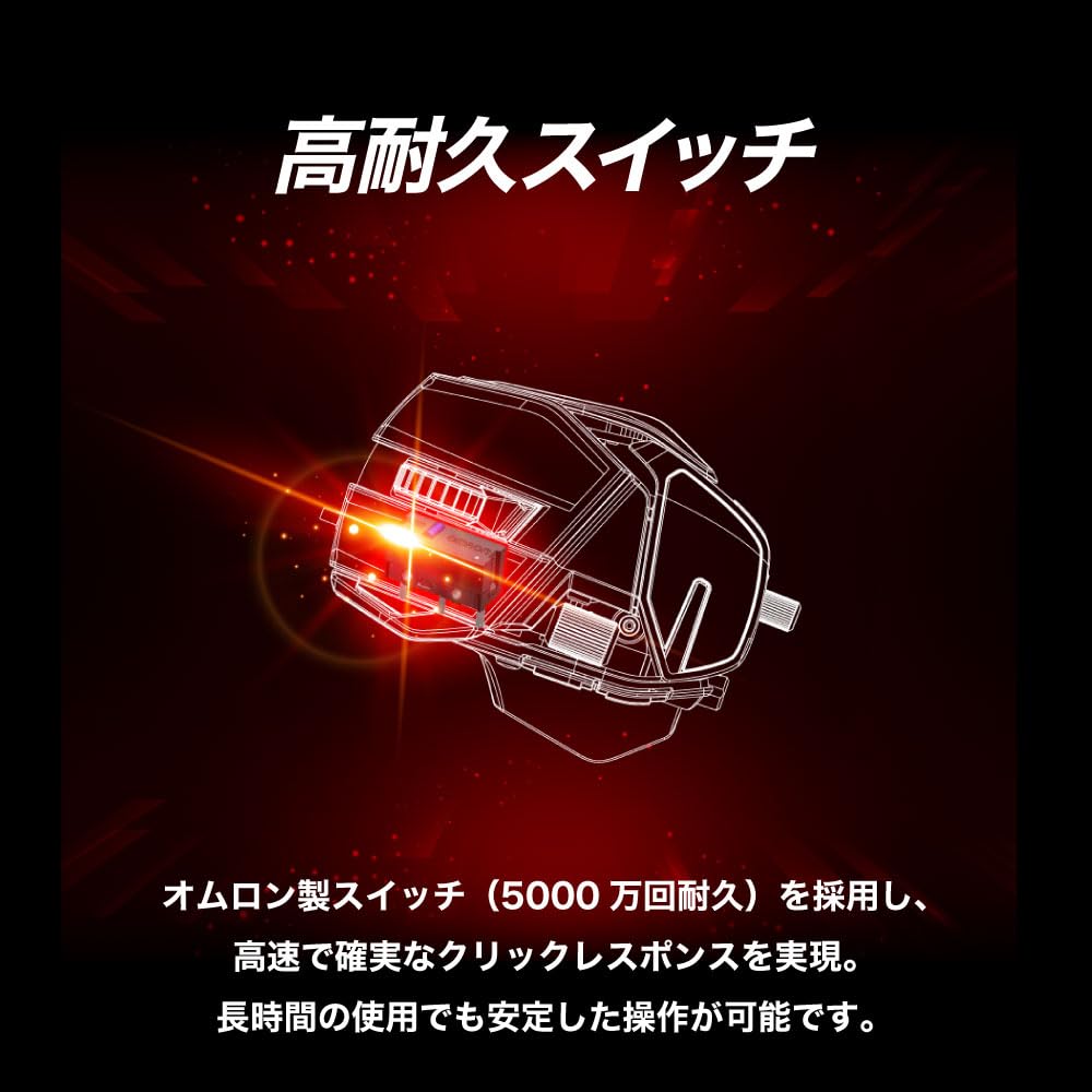 Mad Catz Wired Gaming Optical Gaming R.A.T.8+ Mouse, Mouse, Black, 2-Year Warranty, MR05DCINBL000-0J