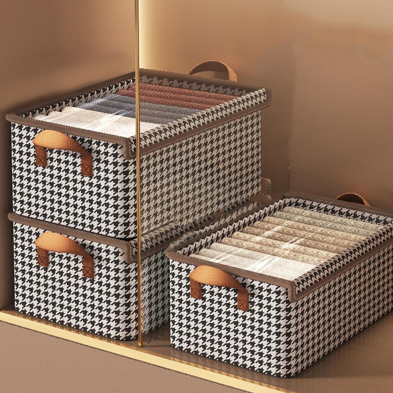 Органайзер для одежды, брюк, джинсов, ящик для хранения, большая вместимость, складной ящик для хранения со стальной рамой, несущий органайзер