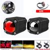 Motorcycle Mini Driving Light Headlight Universal Tri-color ATV Scooter for Auxiliary Spotlight Lamp Moto Fog Light Accessories