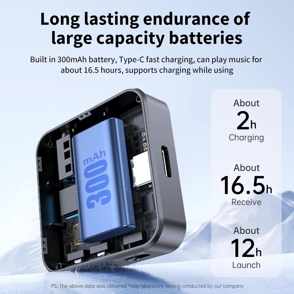 New Bluetooth 5.4 Transmitter Receiver 2 in1 Wireless Adapter With LCD Display for Car Music Headphone Speaker AUX Audio Adapter