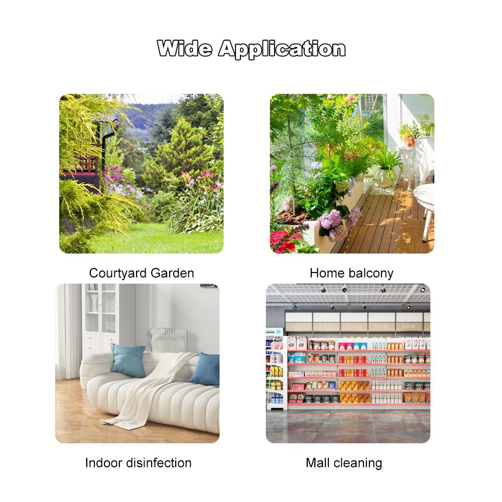 3M Hose Telescopic Handle with 3 Mist Nozzles Battery Powered Sprayer Wand 7.4V Rechargeable Electric Water Sprayer