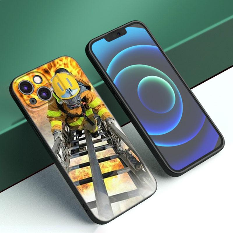 Герои-пожарные Пожарный Чехол для телефона для Apple iPhone 12 13 Mini 11 14 15 Pro Max 7 8 X XR XS SE 2020 2022 Черный силиконовый чехол