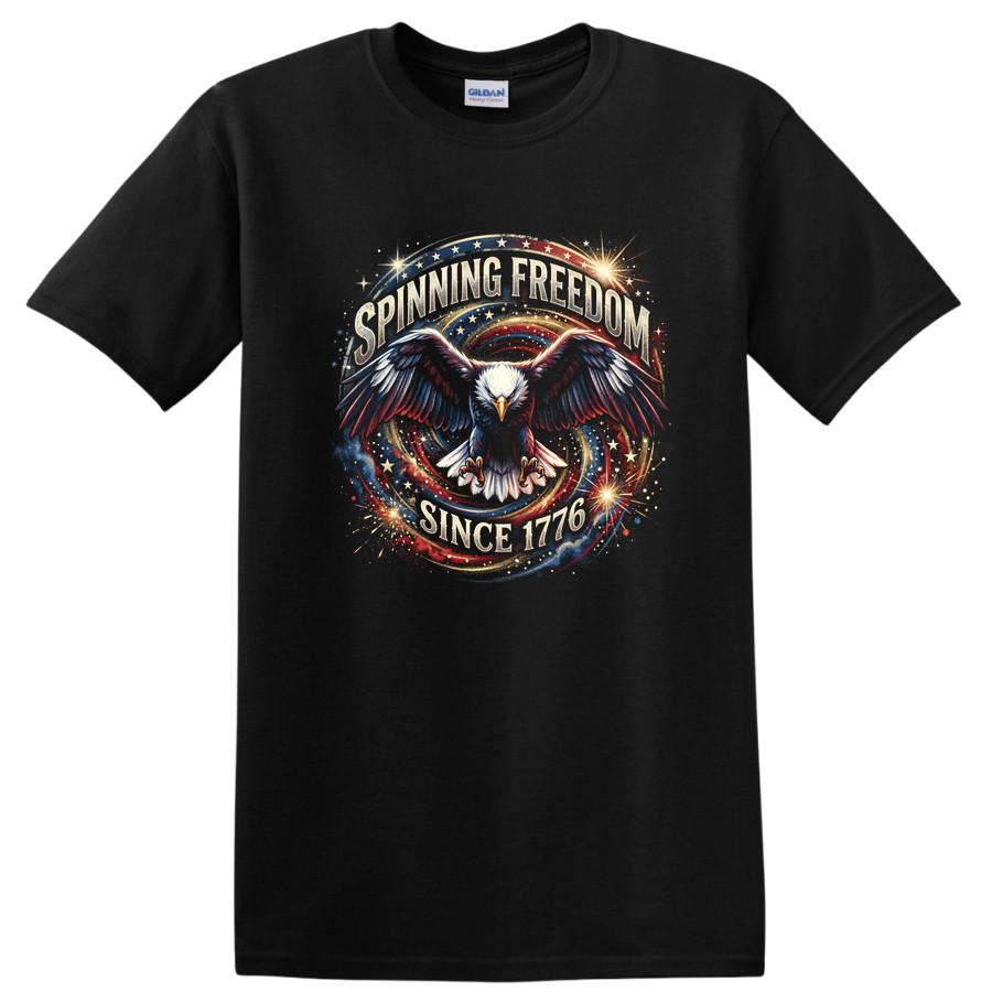 Spinning Freedom Eagle T Shirt USA 250 Anniversary Vintage Tee Since 1776