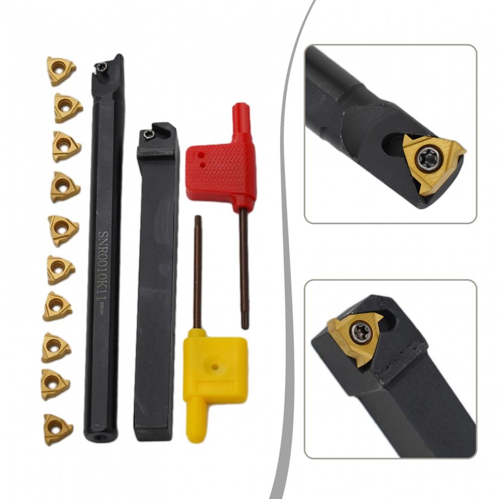Lathe Threading Tool External Internal Holder W/ Inserts Wrench Set 11ER AG60