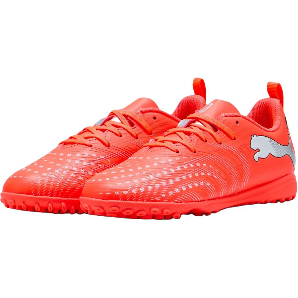 Puma Future 9 Play Удобная посадка Поддержка Низкий верх Детские футбольные бутсы Детские футбольные бутсы Красный Серебристый 108929-01
