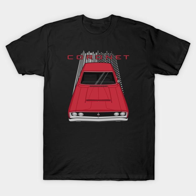 Мужская черная футболка с принтом Dodge Coronet 1968 - Темно-красный трансферная бумага без вырезки Печать Хлопковая футболка