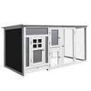 Outdoor Chicken Coop for Laying Hens with Waterproof Roof and Running Area, Wooden Nesting Box, 160x75x80 cm, Grey and White