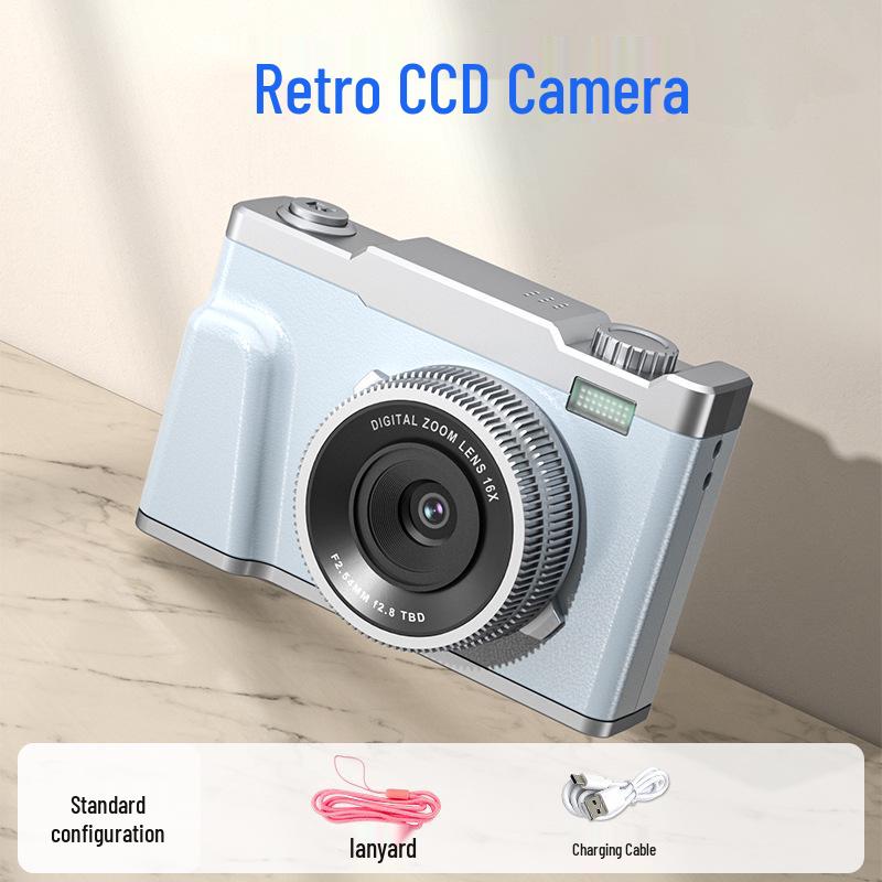 4K HD Ретро Цифровая Камера с Двойной CCD Матрицей для Студентов - Фотосъемка на Студенческой Вечеринке с Возможностью Передачи Фото на Телефон