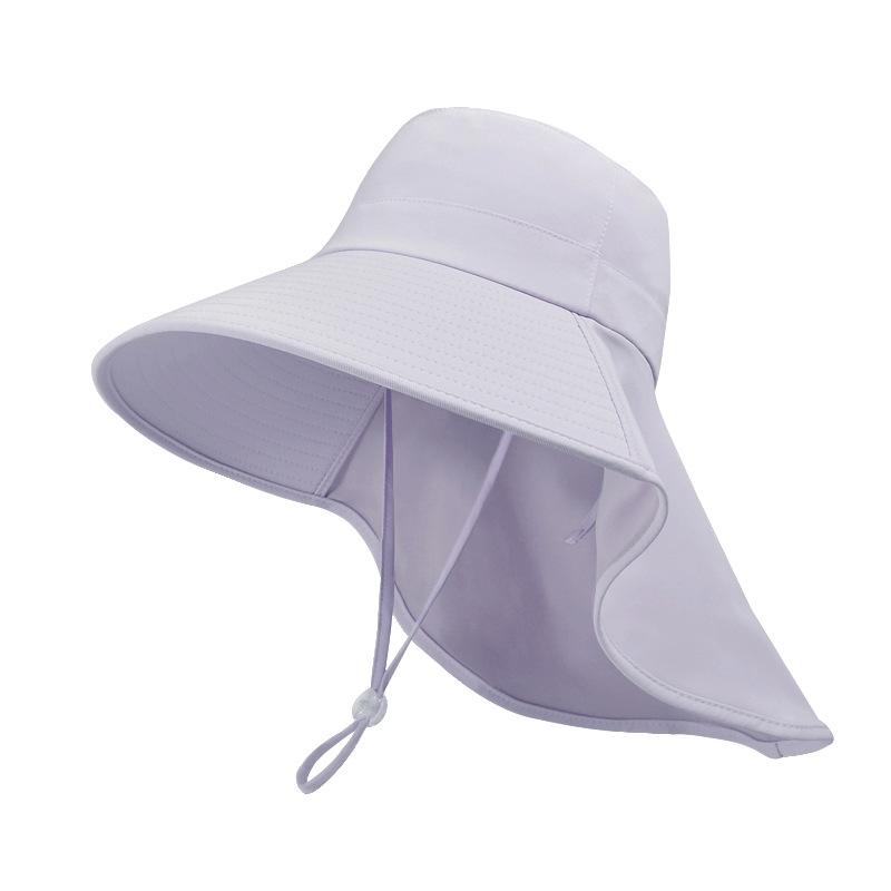 8555 Summer Outdoor Sunscreen Visor Versatile Large Brim Shawl Fisherman's Hat with Ponytail Hole Hat Women
