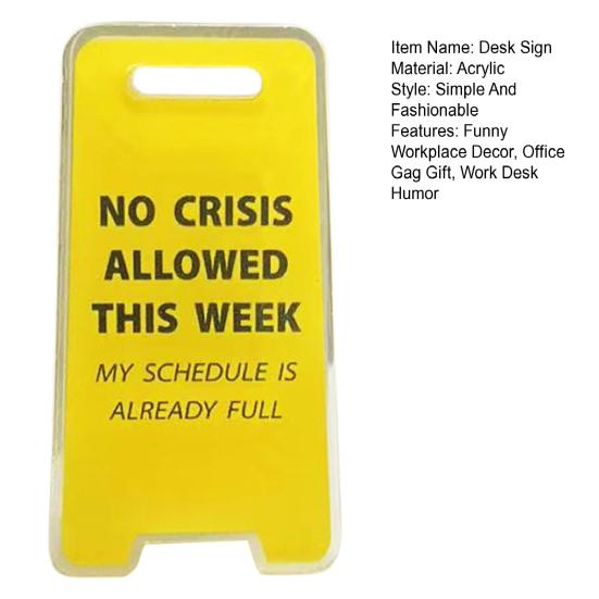 Team Office Desk Sign Caution Warning Sign Workplace Decor Gag Gift Cubicle Employee